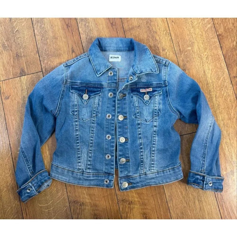 Hudson Girls Size 5 Blue Denim Trucker Jean Jacket